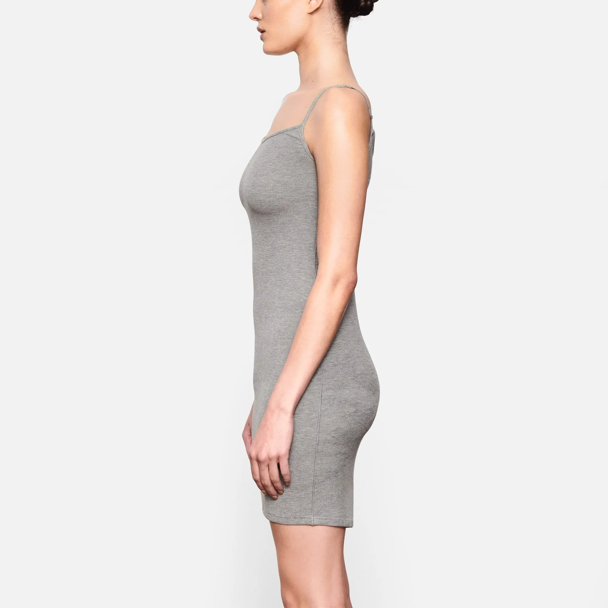 SOFT LOUNGE SLIP DRESS | HEATHER GREY