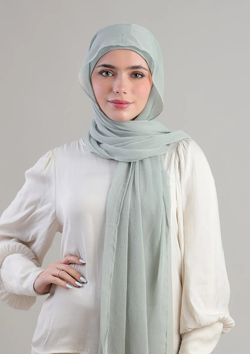 Soft Sage Instant Hijab With Inner