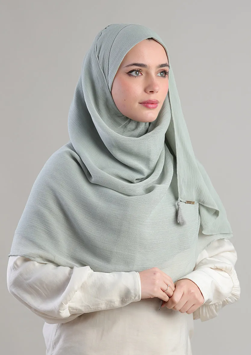 Soft Sage Instant Hijab With Inner