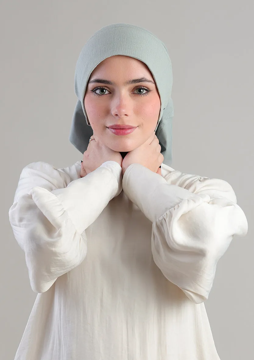 Soft Sage Instant Hijab With Inner