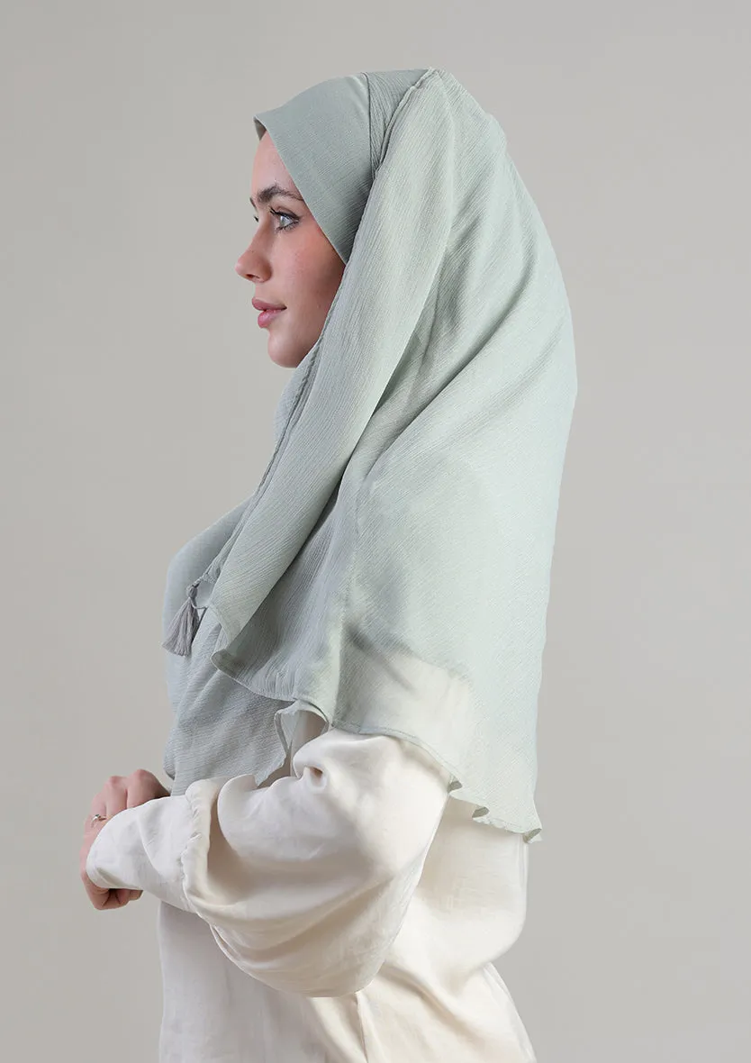 Soft Sage Instant Hijab With Inner