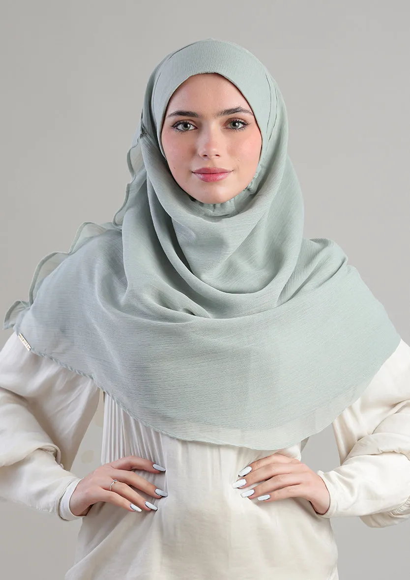 Soft Sage Instant Hijab With Inner