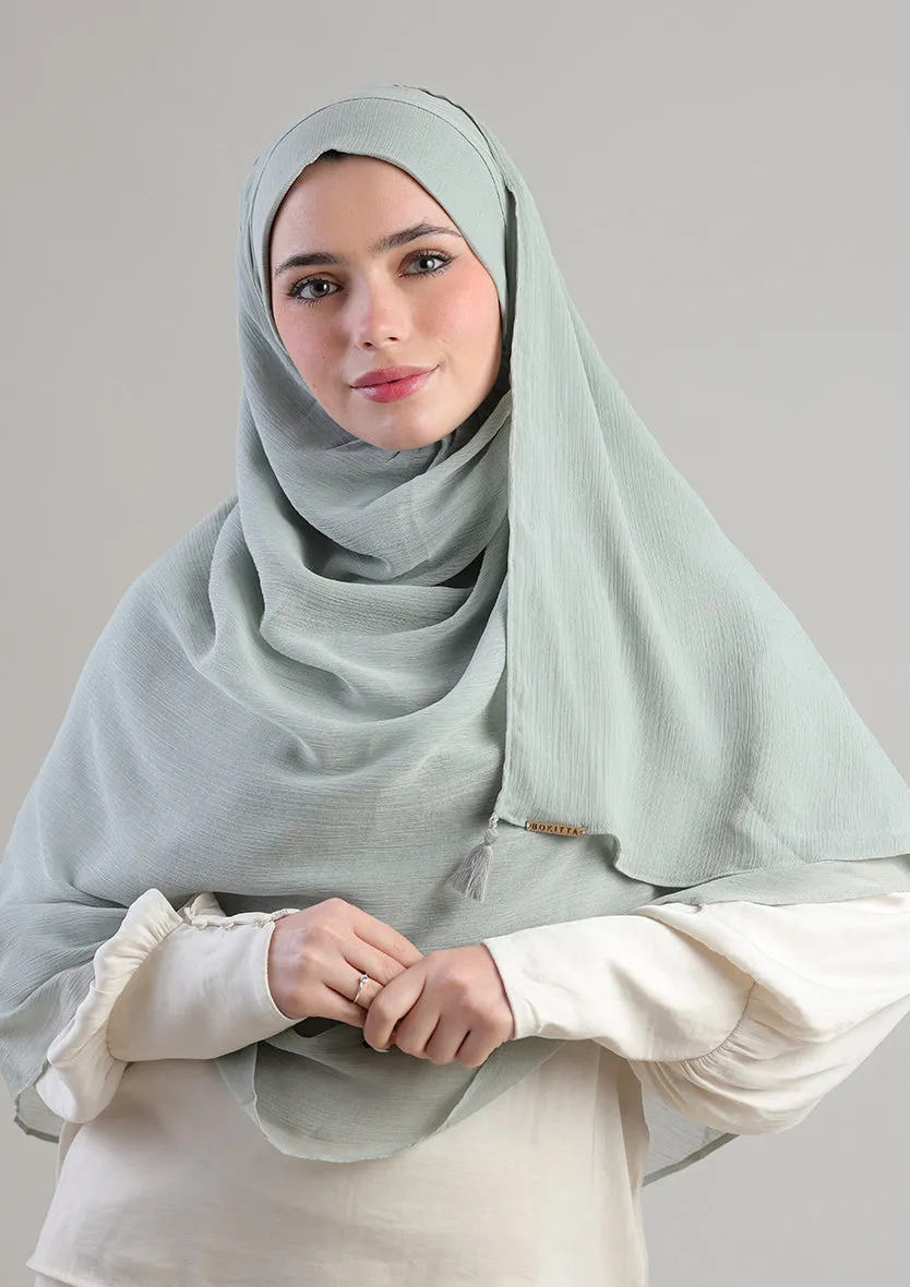 Soft Sage Instant Hijab With Inner