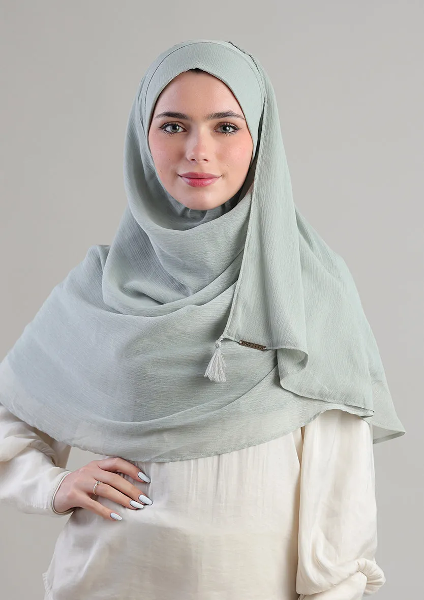 Soft Sage Instant Hijab With Inner