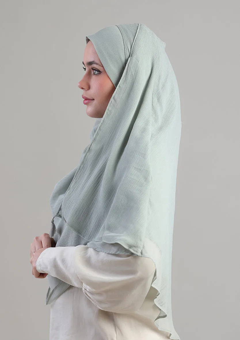 Soft Sage Instant Hijab With Inner