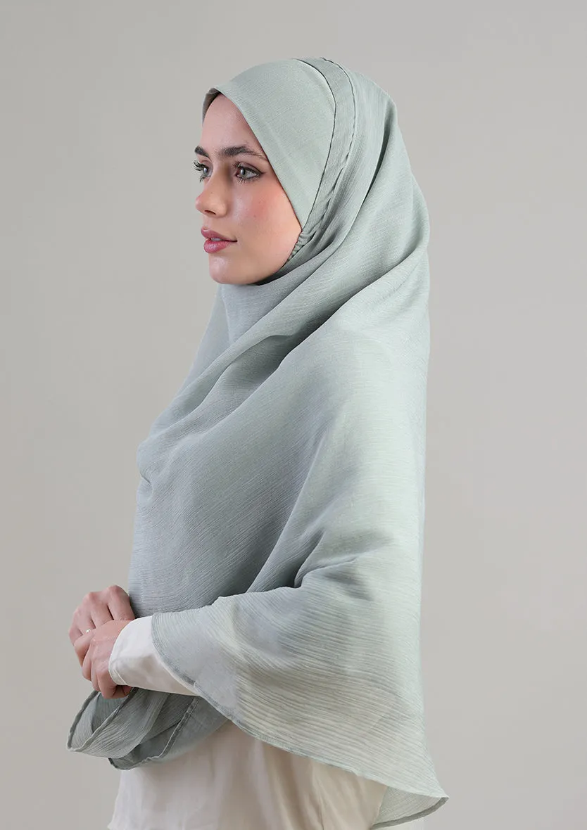 Soft Sage Instant Hijab With Inner