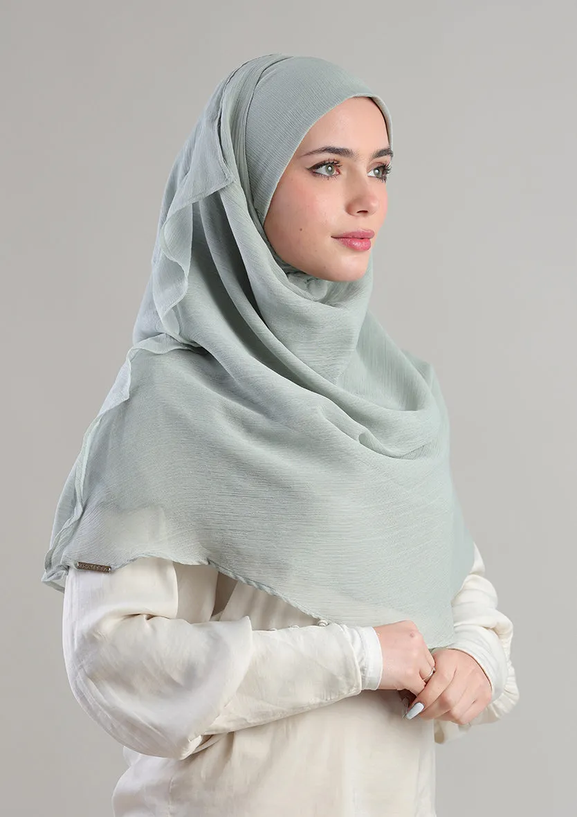 Soft Sage Instant Hijab With Inner