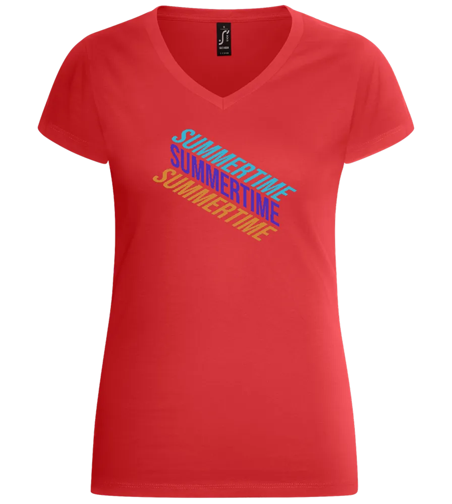 Summertime Design - Basic women's v-neck t-shirt