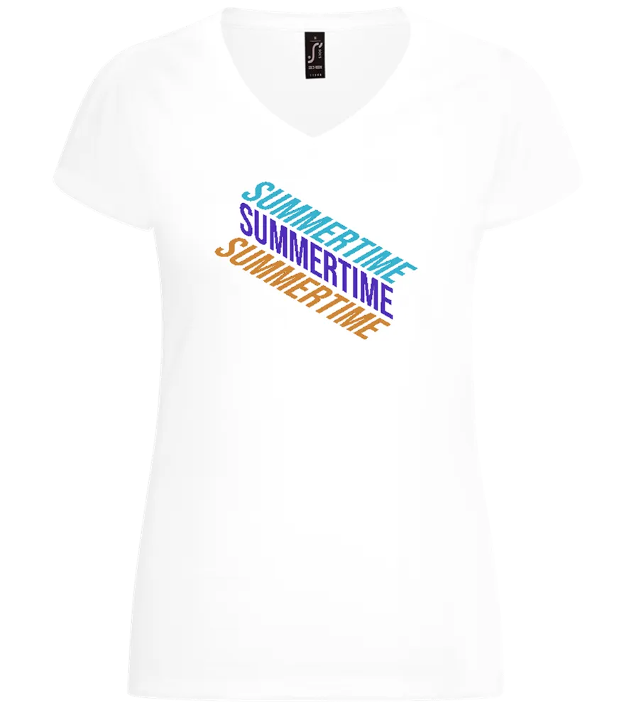 Summertime Design - Basic women's v-neck t-shirt