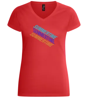 Summertime Design - Basic women's v-neck t-shirt