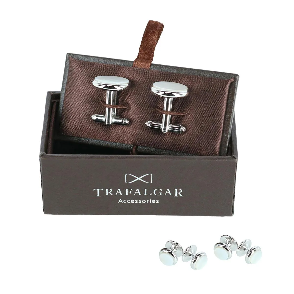 Sutton Round Mother of Pearl Formal Set (Cufflinks & Tuxedo Studs)