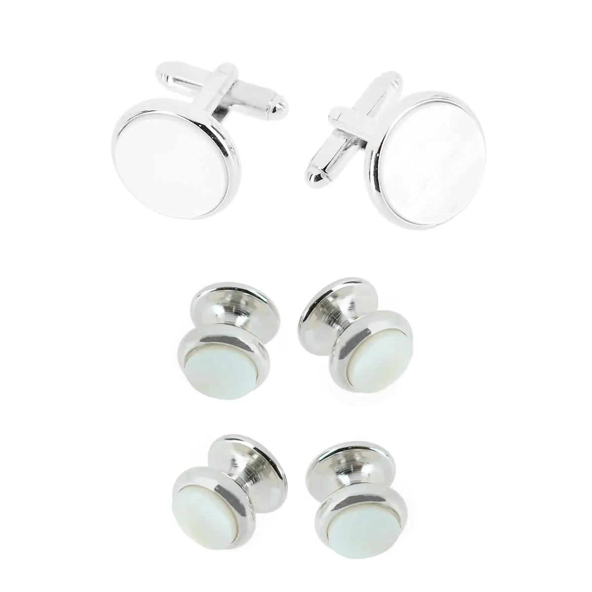 Sutton Round Mother of Pearl Formal Set (Cufflinks & Tuxedo Studs)