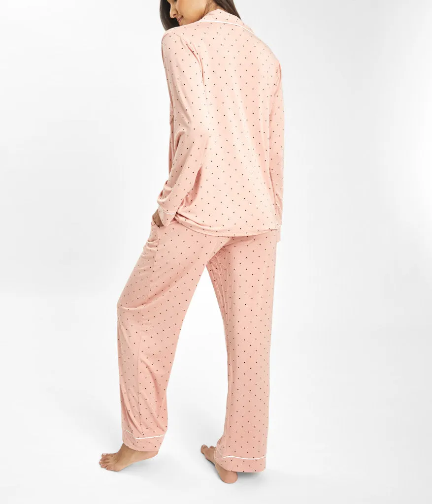 The All-Day Lounge Pant: Pepper Dot/Shell Pink