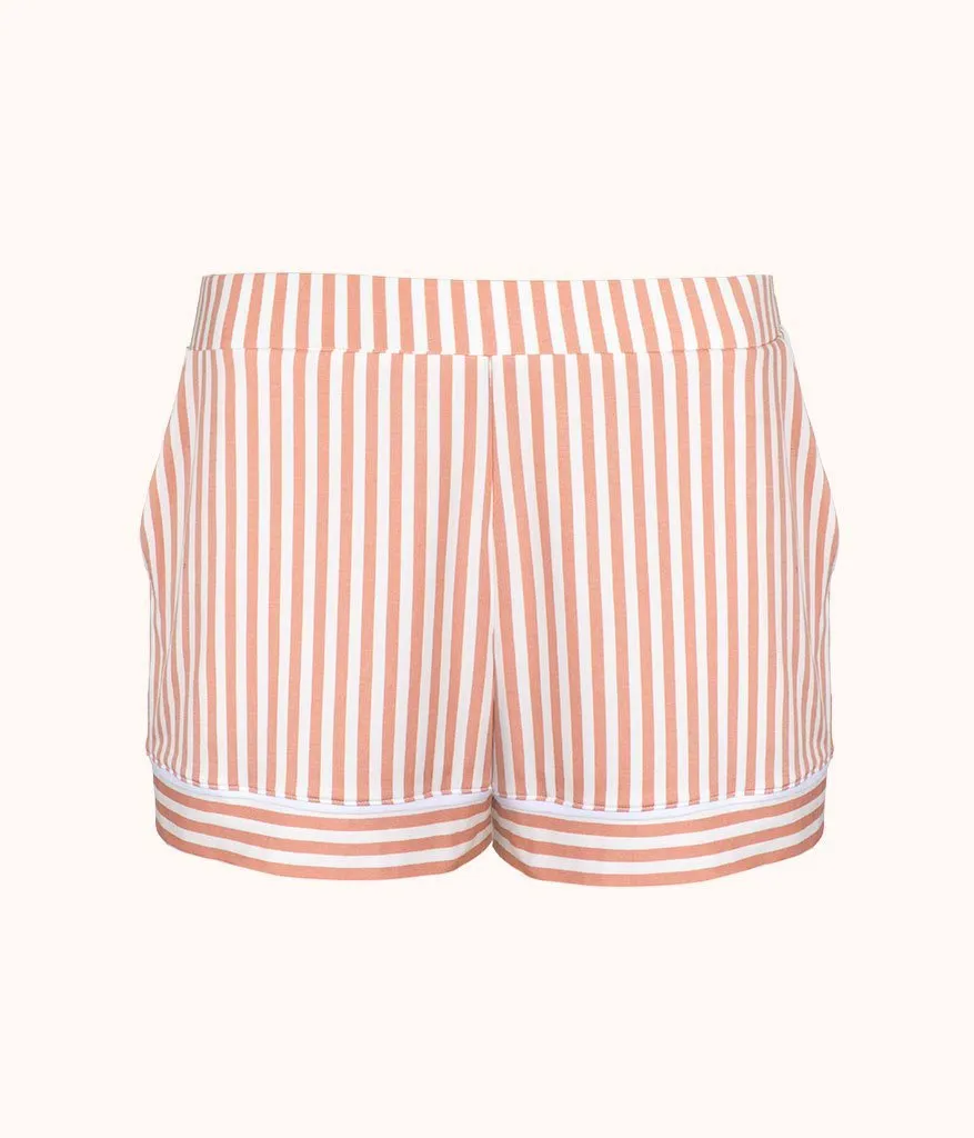 The All-Day Lounge Short - Print: Shell Pink Stripe