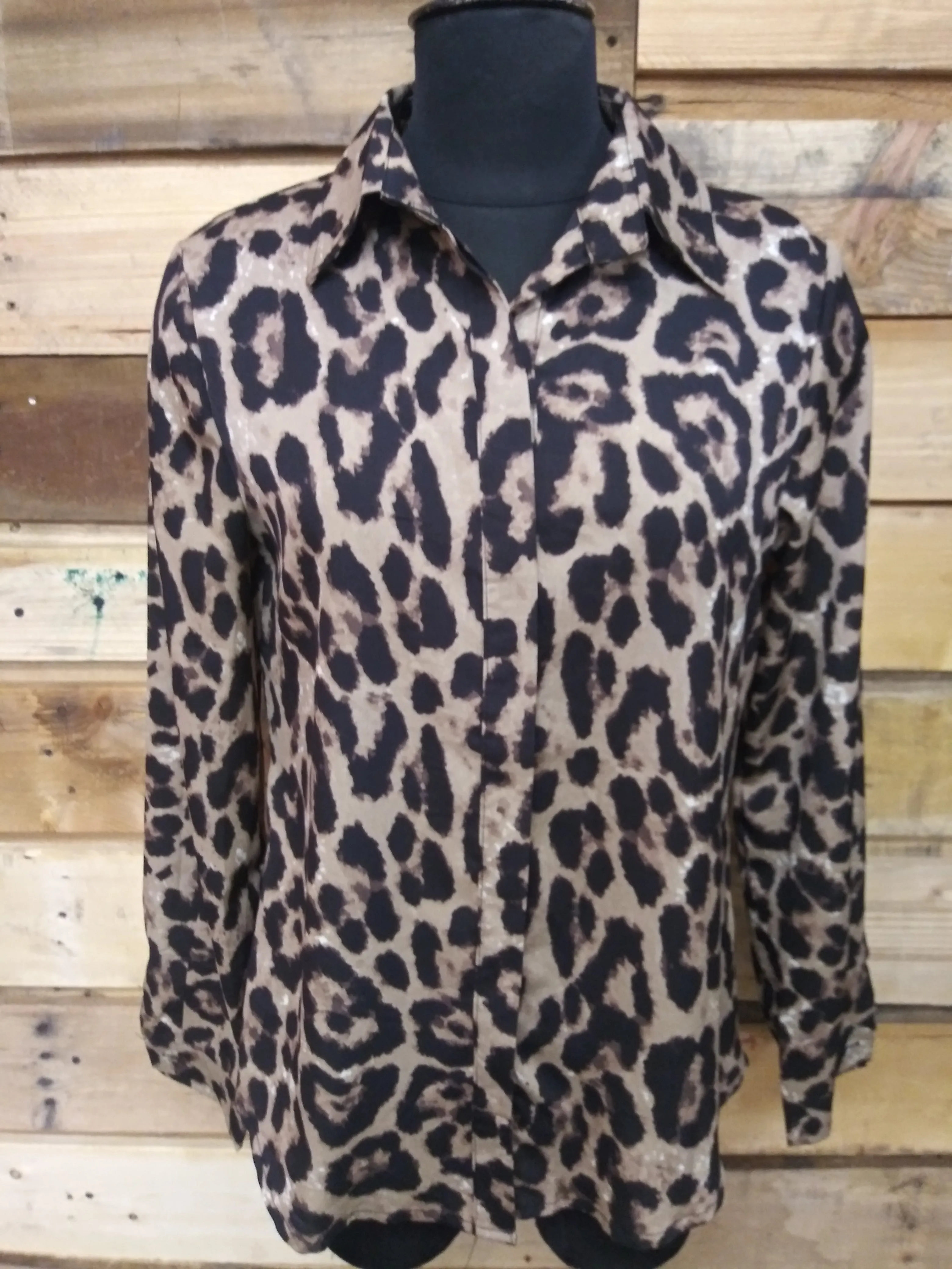 Top Kasclino Leopard Chiffon Blouse