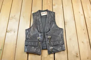 Vintage 1980s Schott Sportswear NYC Leather Vest