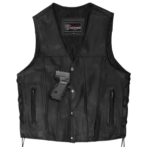 VL915 Men's Premium Ten Pocket Leather Vest