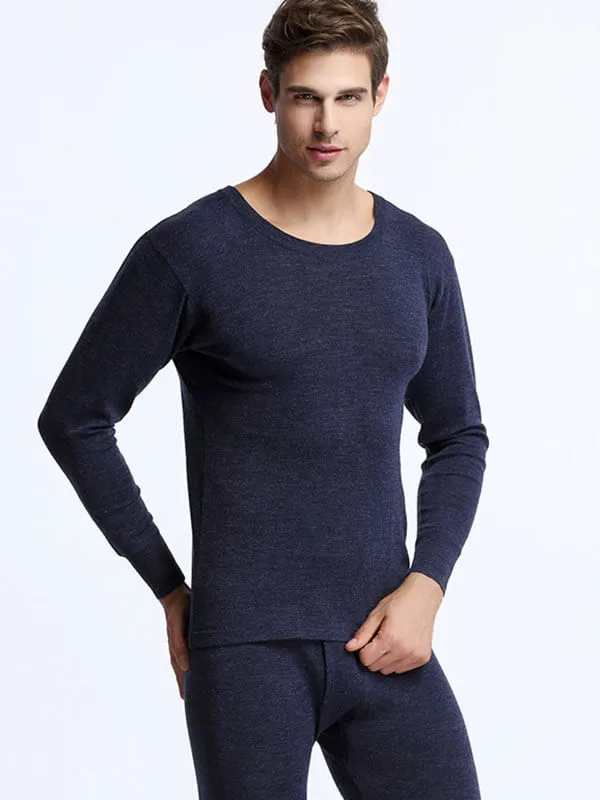 Warm Men's 100% Merino Wool Thermal Underwear Set - SF1060