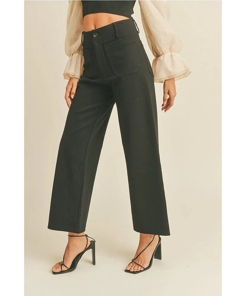 Whitney Wide Leg Pants with Front Pocket