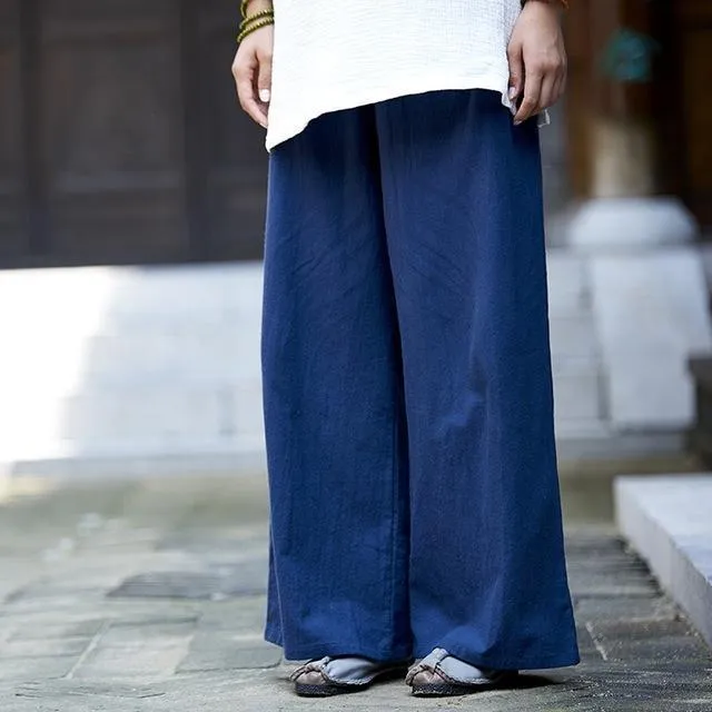 Wide Leg Flowy Linen Palazzo Pants  | Zen