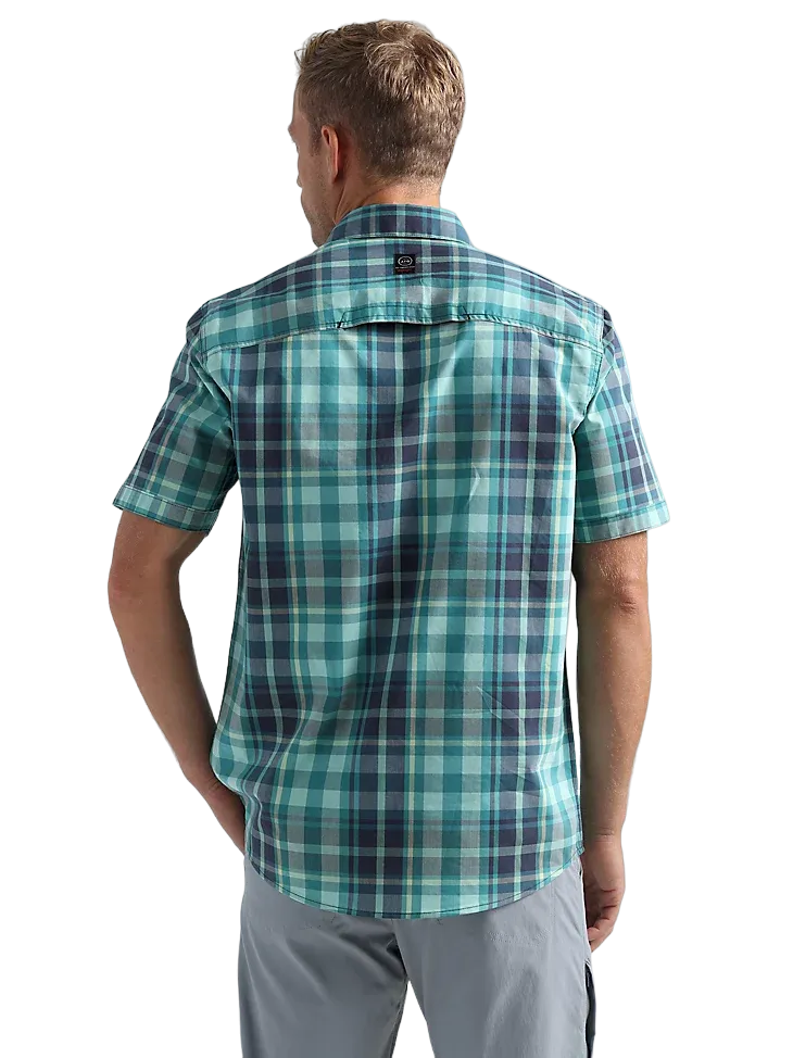 Wrangler Men's Asymetrical Zip Pocket Plaid Shirt - Big